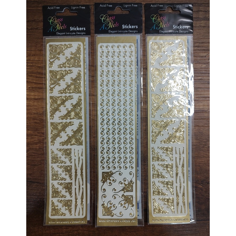 Vintage Class A' Peels Craft Stickers Silver Swirl Victorian Borders Lot Of 3